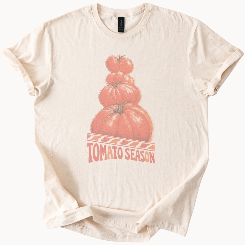 Heirloom Tomato Stack Tomato Season Vintage Style Tee